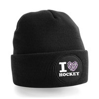 Beanie I love hockey Panther Black - pink