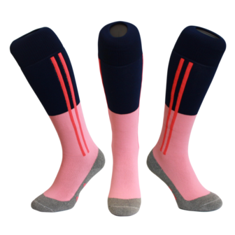 Hockeysokken 2 Stripe Roze/Blauw