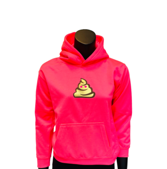 Hoodie Kids Fluor Roze Poep Goud