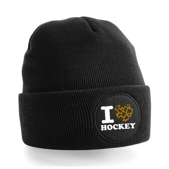 Muts zwart I love hockey Panter ORIGINAL