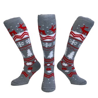 Hockeysokken Nordic Grey/Red