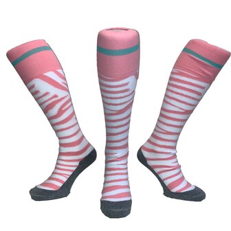 Hockeysokken Zebra Roze/Wit
