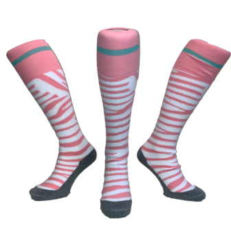 Hockeysokken Zebra Roze/Wit