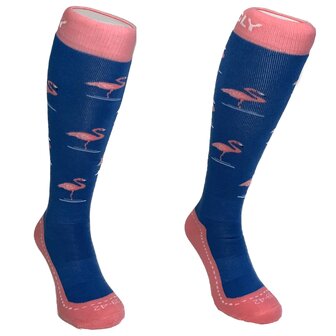 Skisokken Flamingo Blauw