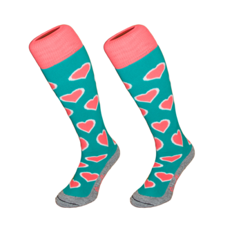 Hockeysokken Hart Groen/Roze
