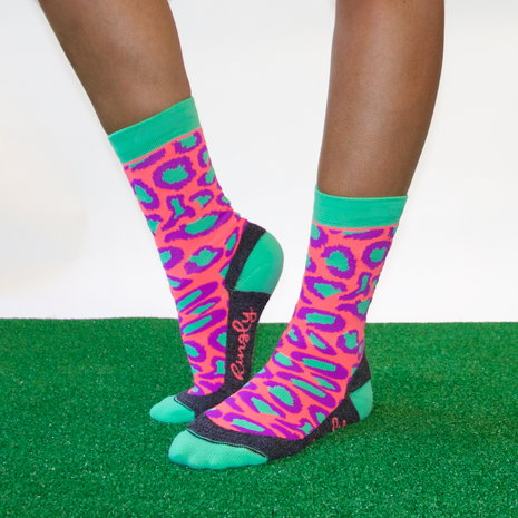 Crew Socks Panther Pink/Green
