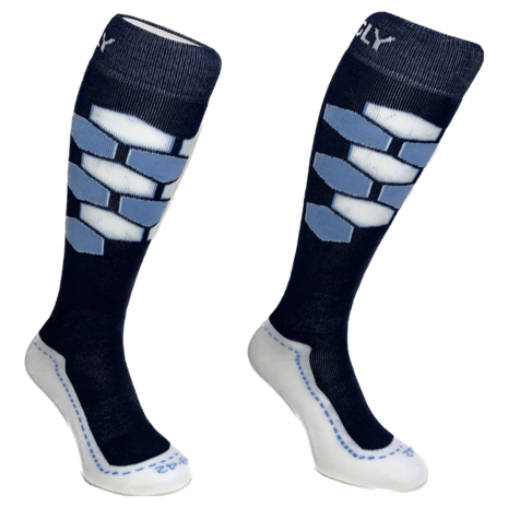 Skisokken Hexagram Blauw-Wit