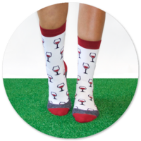 Sportsokken Wijn Wit/Rood