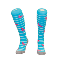 Hockeysokken Flamingo Streep Blauw
