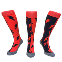 Hockeysokken Bliksem Oranje/Grijs