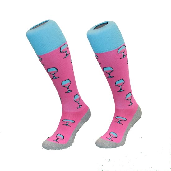 Hockeysokken Wijn Roze/Blauw